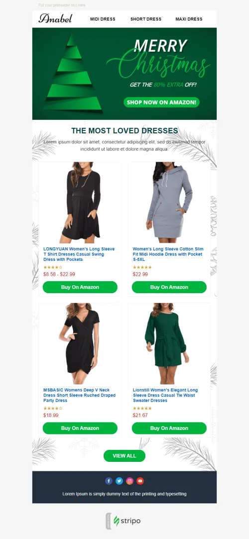 Сhristmas Email Template «Christmas Style» for Ecommerce industry
