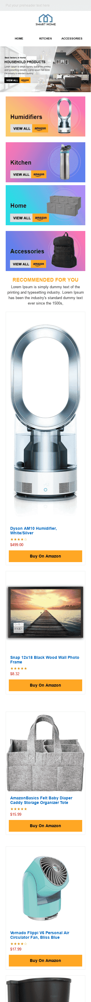 Promo Email Template «Home Comfort» for Ecommerce industry mobile view