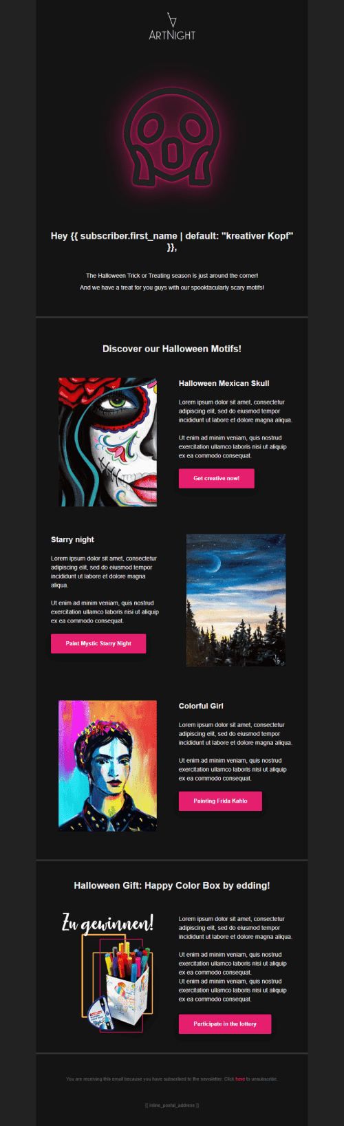 Modelo de E-mail de «Doce ou azedo» de Halloween para a indústria de Design Visualização de desktop