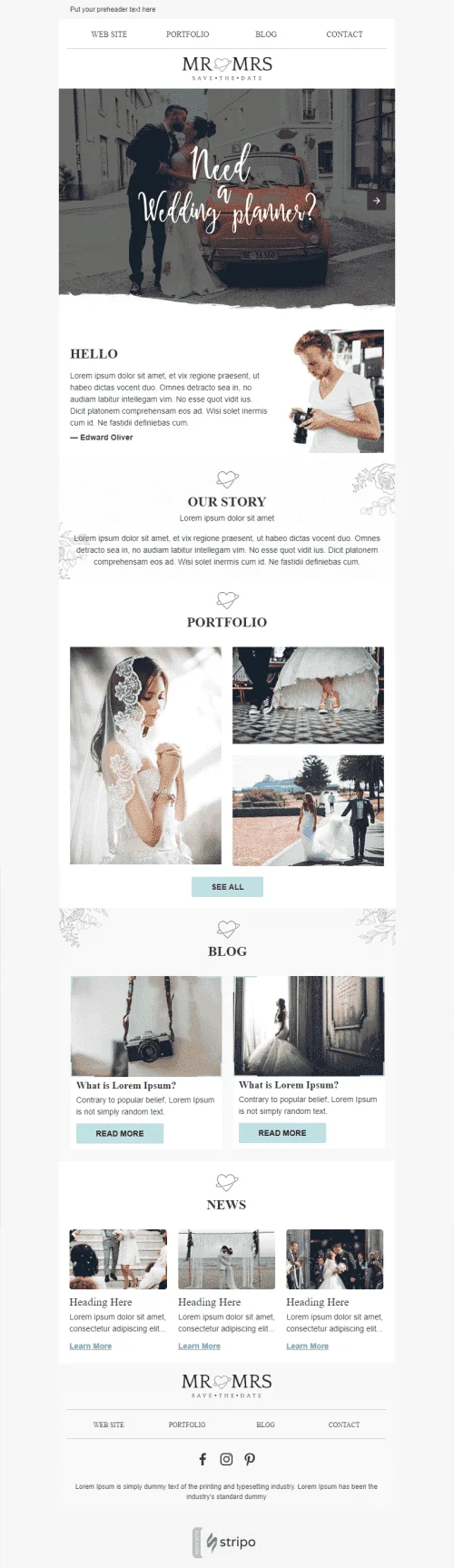 Promo Email Template «Save The Day» for Photography industry