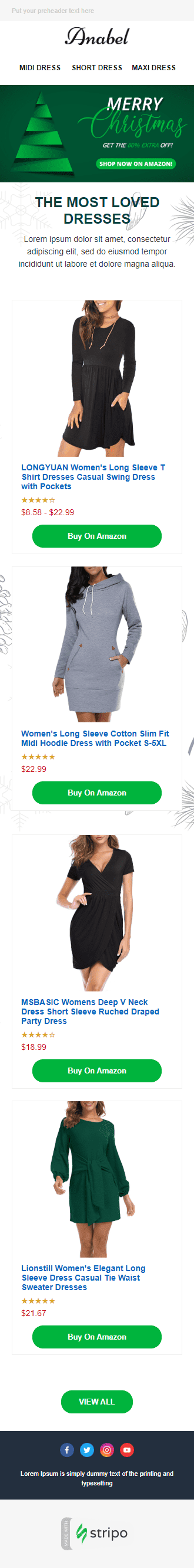 Plantilla de correo electrónico «Estilo de navidad» de Navidad para la industria de Comercio electrónico Vista de móvil