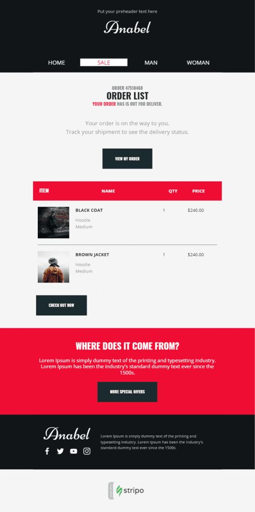 Modelo de E-mail de «Adquira logo» de Confirmação para a indústria de Moda Visualização de dispositivo móvel