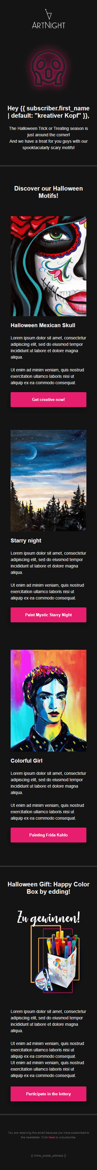 Modelo de E-mail de «Doce ou azedo» de Halloween para a indústria de Design Visualização de dispositivo móvel