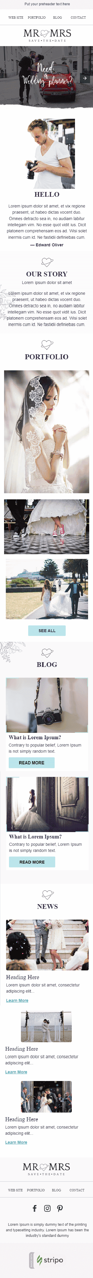 Plantilla de correo electrónico «Salvar el dia» de Promoción para la industria de Fotografía Vista de móvil