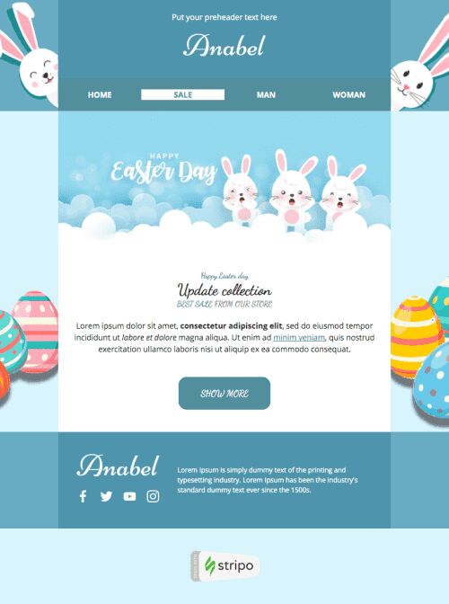 Plantilla de correo electrónico «Nuevo producto» de Semana Santa para la industria de Moda Vista de móvil
