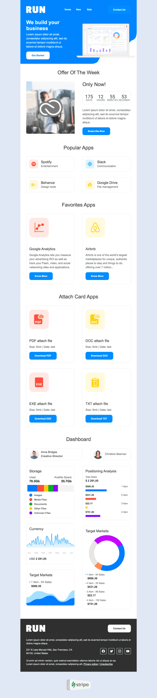 Plantilla de correo electrónico «Aplicaciones de estadísticas» de Promoción para la industria de Software y tecnología Vista de escritorio