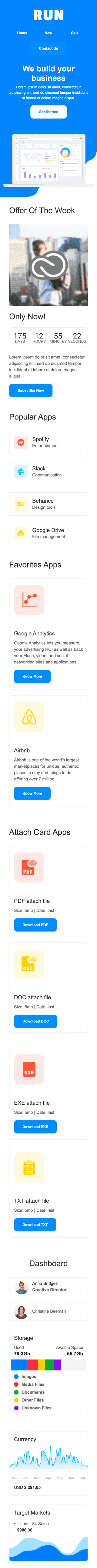 Plantilla de correo electrónico «Aplicaciones de estadísticas» de Promoción para la industria de Software y tecnología Vista de móvil