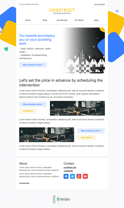 Product Update Email Template «New Opportunities» for Construction industry mobile view
