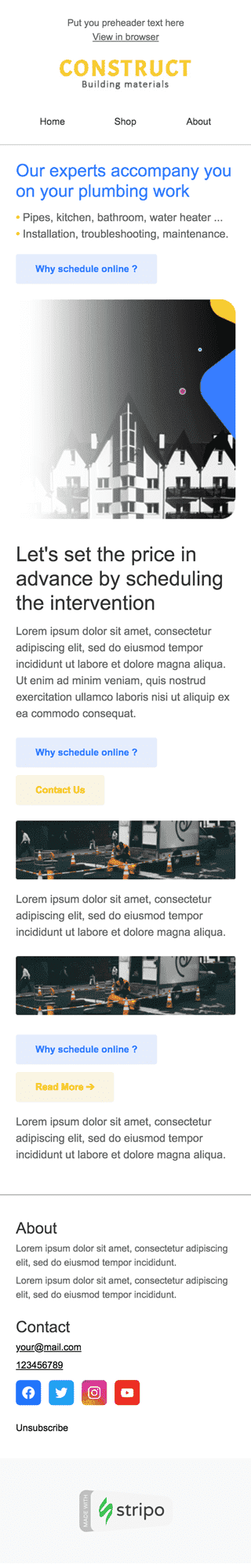 Product Update Email Template «New Opportunities» for Construction industry mobile view
