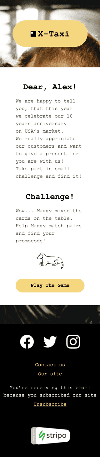 Промо шаблон листа «Улюблена поїздка» для індустрії «Транспорт та Авто» мобільний вигляд