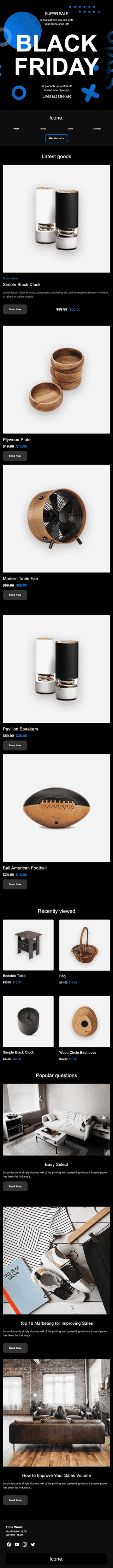 Black Friday Email Template «Quick Revision» for Furniture, Interior & DIY industry mobile view