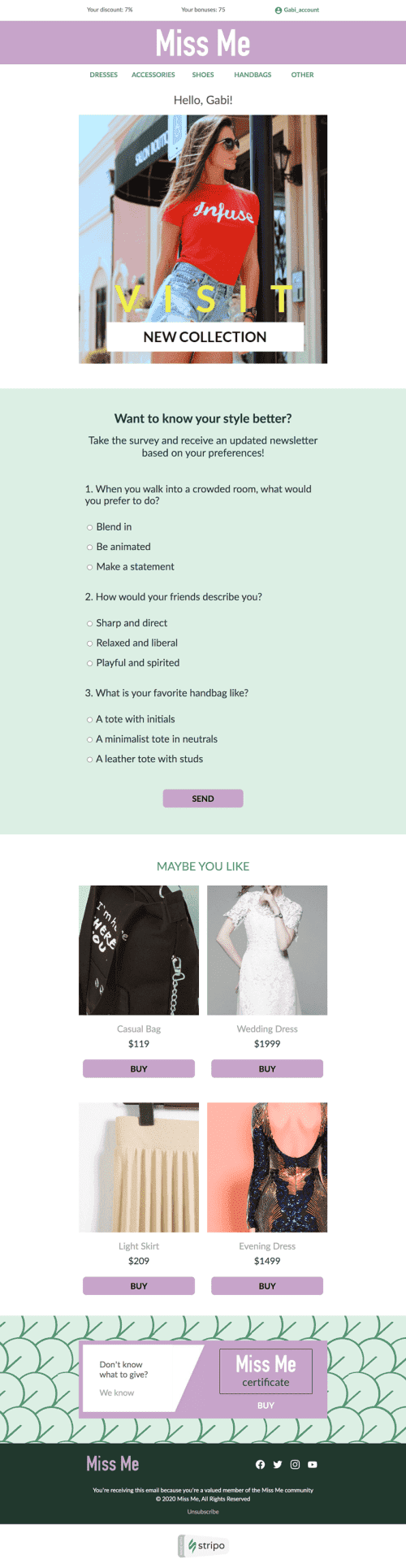 Modello Email Promo «Giornata dello stilista» per il settore industriale di Moda Visualizzazione desktop