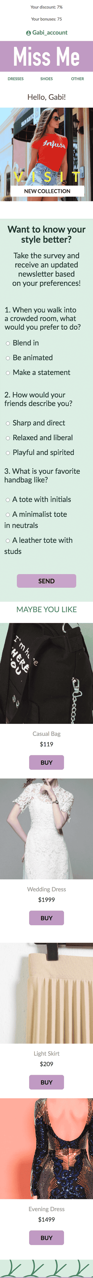 Modello Email Promo «Giornata dello stilista» per il settore industriale di Moda Visualizzazione mobile