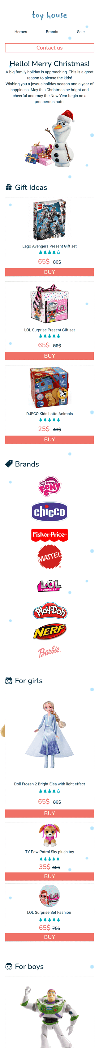 Christmas Email Template "Toy House" for Kids Goods industry mobile view