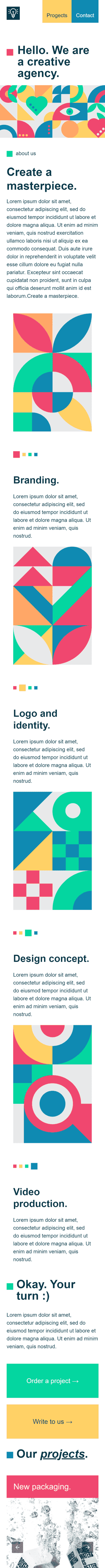 Plantilla de correo electrónico «Agencia creativa» de Promoción para la industria de Diseño Vista de móvil