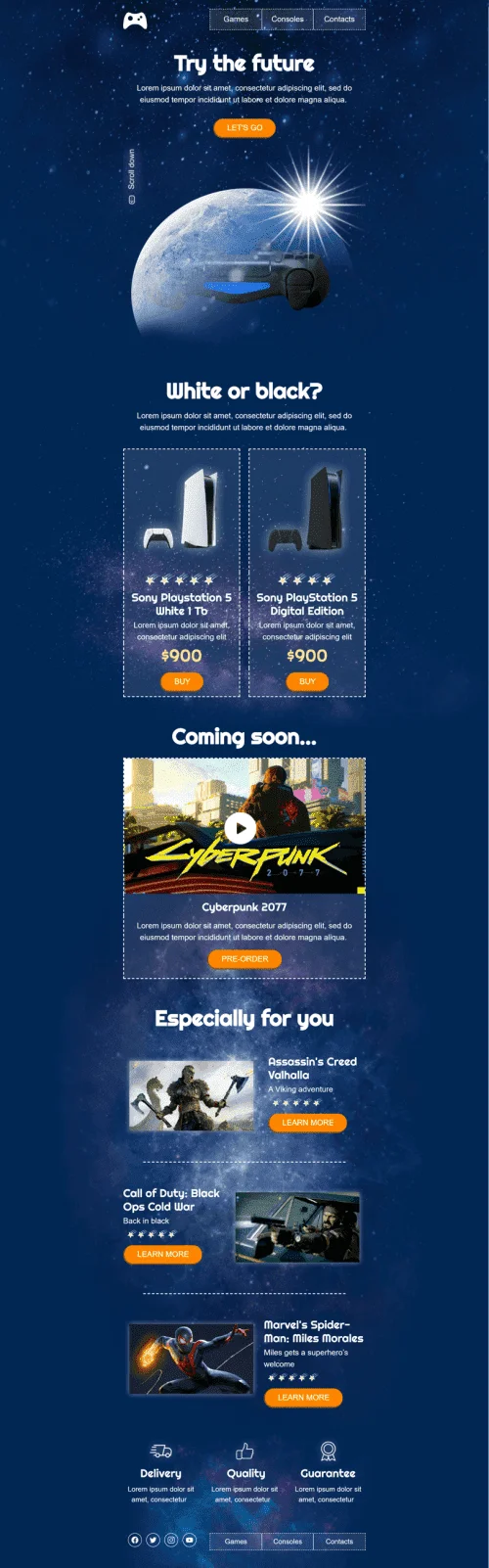 Promo Email Template "Try the future" for Software & Technology industry