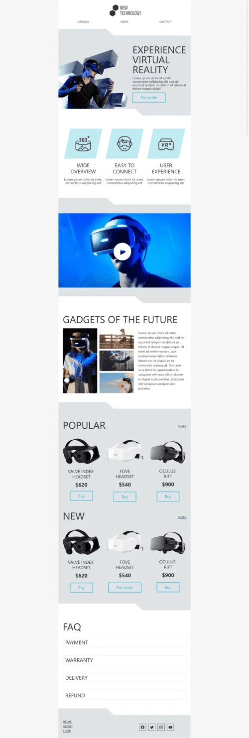 Promo Email Template «Virtual reality» for Software & Technology industry