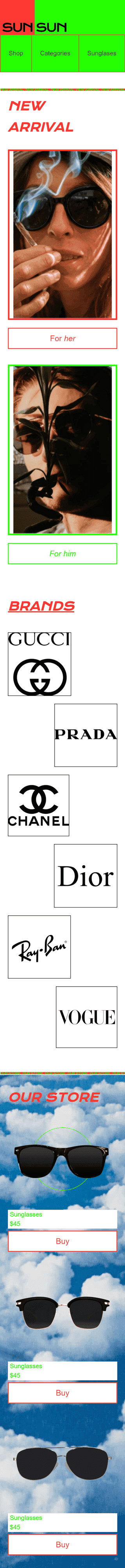 Werbung E-Mail-Vorlage «Sonne Sonne» für Mode-Branche Ansicht auf Mobilgeräten