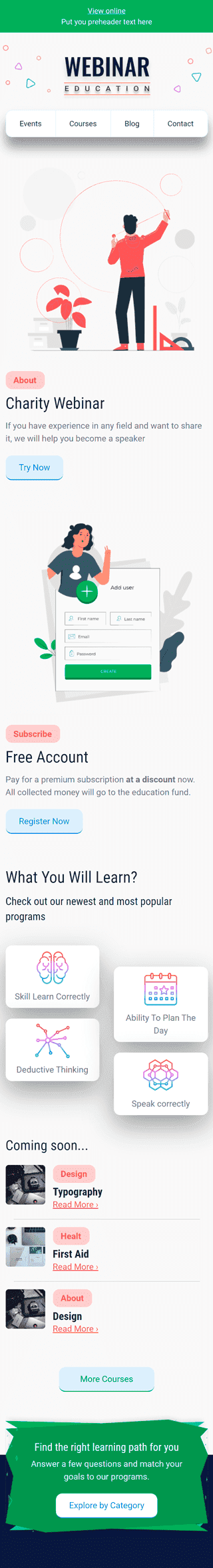 Шаблон письма «Безвозмездные Знания» тематики Приглашение для индустрии «Некоммерческая и благотворительная деятельность» мобильный вид