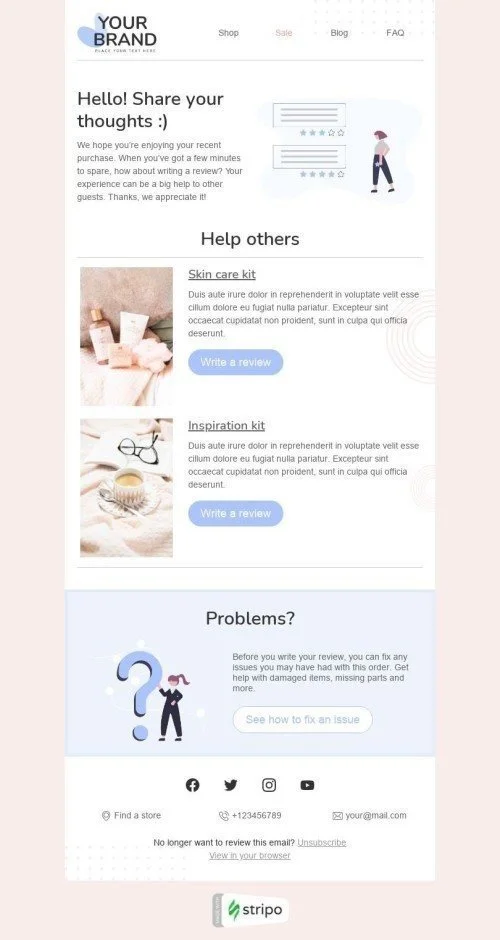 Retargeting Email Template «Help others» for Fashion industry