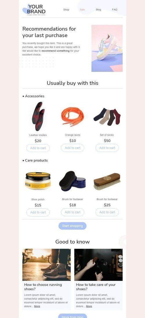 Retargeting Email Template «Buy with this» for Fashion industry mobile view