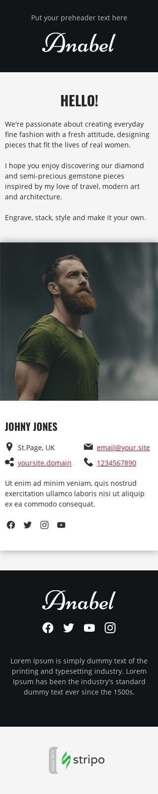 Промо шаблон письма «Важный ответ» для индустрии «Мода» мобильный вид