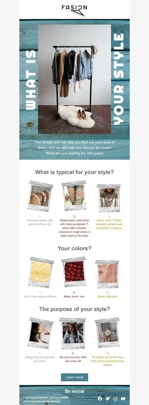 Promo Email Template «Your style» for Fashion industry