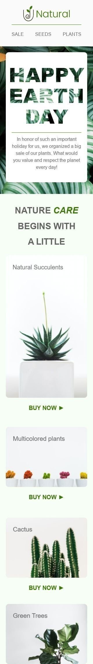 Шаблон письма к празднику День Земли «Забота о природе» для индустрии «Мебель, Интерьер, Декор» мобильный вид