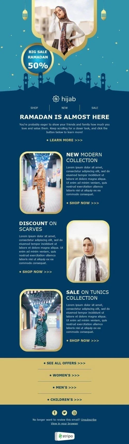 Ramadan Email Template "Hijab sale" for Fashion industry