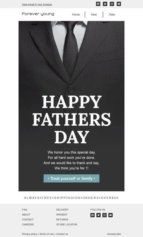 Father’s Day Email Template «Men's suit» for Fashion industry