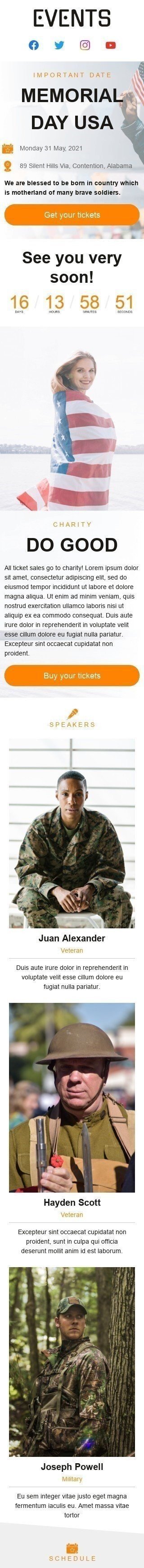 Plantilla de correo electrónico «Evento» de Día de la Recordación para la industria de Hobbies Vista de móvil