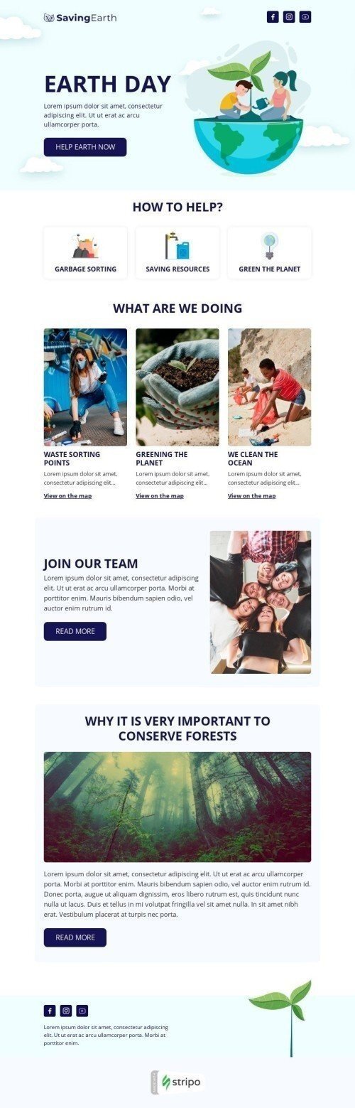 Шаблон листа до свята День Землі «Врятуйте планету» для індустрії «Шаблони для некомерційних організацій» мобільний вигляд