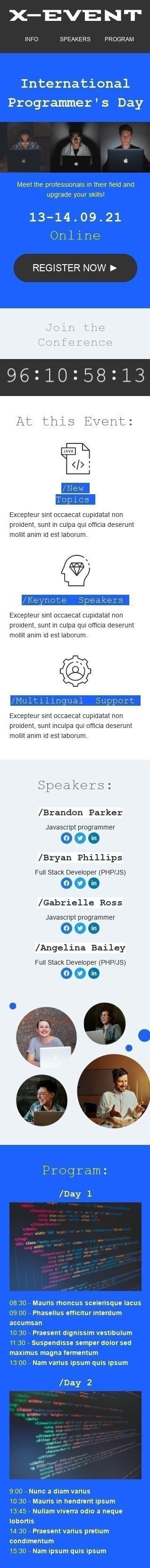 Plantilla de correo electrónico «Mejora tus habilidades» de Día internacional de los programadores para la industria de Hobbies Vista de móvil
