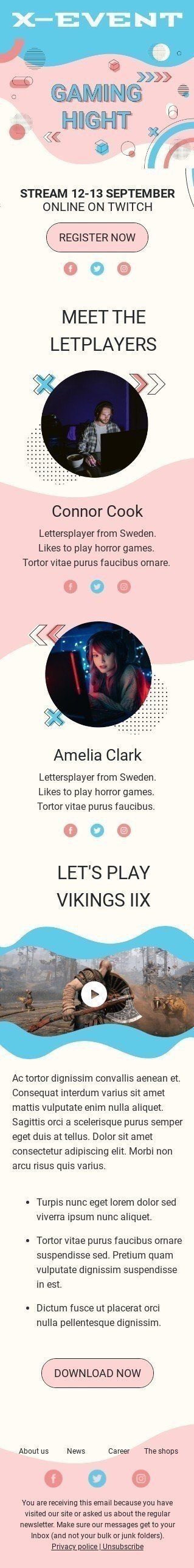 Modelo de E-mail de «Noite de jogo» de Dia do videogame para a indústria de Hobbies Visualização de dispositivo móvel