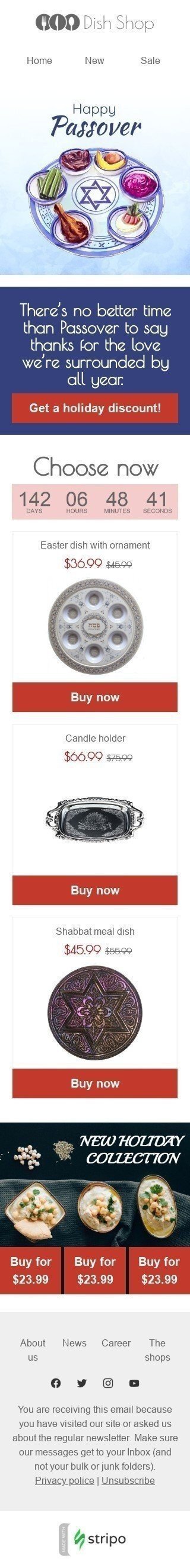 Easter Email Template «Easter dish» for Furniture, Interior & DIY industry mobile view