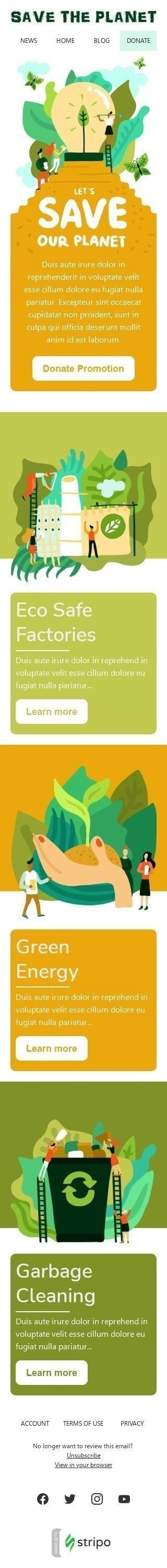 Шаблон листа до свята Година Землі «Врятуйте планету» для індустрії «Шаблони для некомерційних організацій» мобільний вигляд