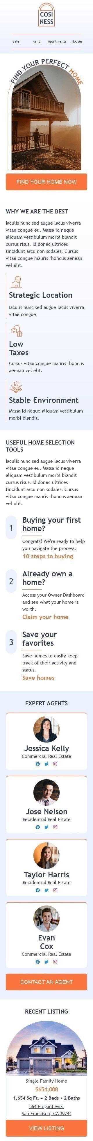 Werbung E-Mail-Vorlage «Bereit zu kaufen?» für Immobilien-Branche Ansicht auf Mobilgeräten