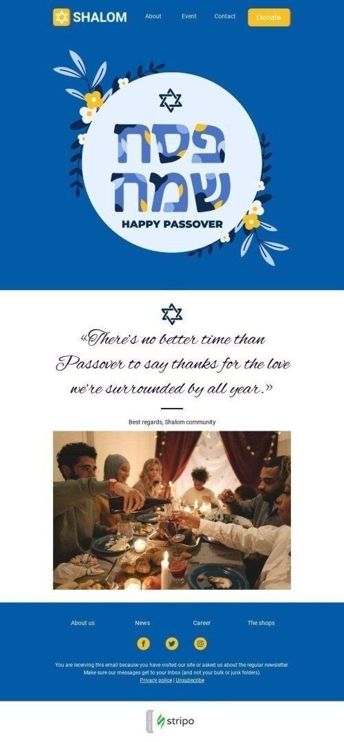 Plantilla de correo electrónico «Feliz Pascua» de Semana Santa para la industria de Sin fines de lucro y caridad Vista de móvil