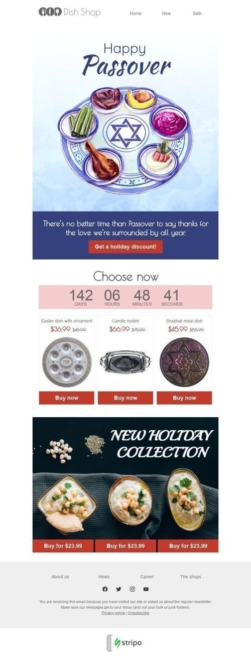 Easter Email Template «Easter dish» for Furniture, Interior & DIY industry desktop view