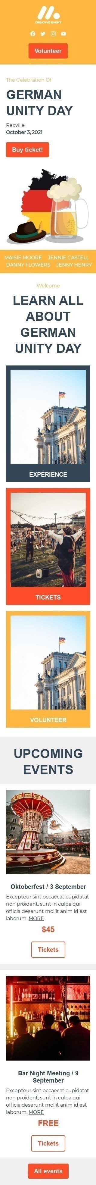 Plantilla de correo electrónico «Evento creativo» de Día de la Unidad Alemana para la industria de Hobbies Vista de móvil