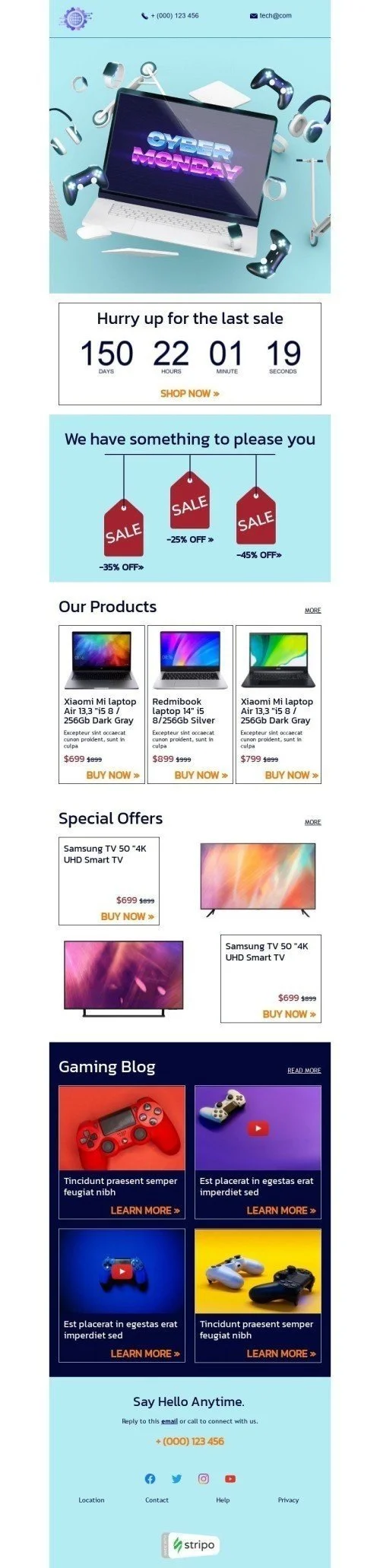 Cyber Monday Email Template «Techno Boom» for Gadgets industry