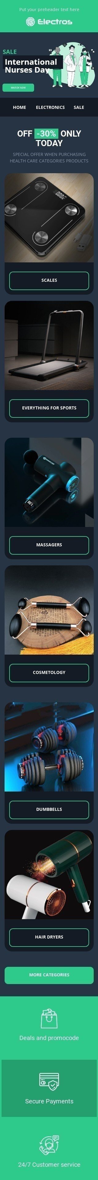 International Nurses Day Email Template "Gizmos" for Gadgets industry mobile view