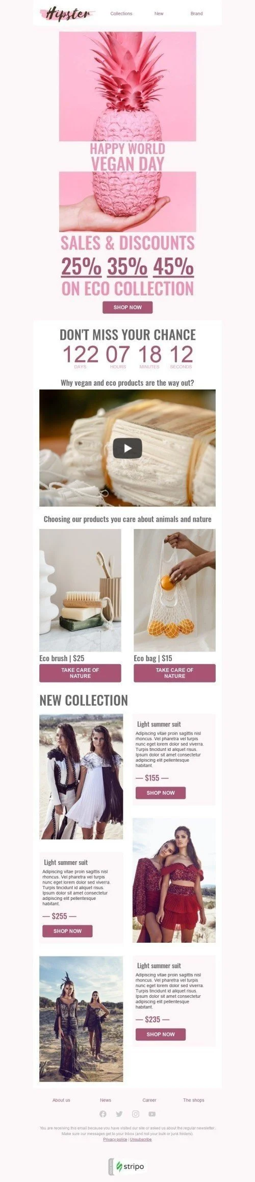 World Vegan Day Email Template "Take care of nature" for Fashion industry