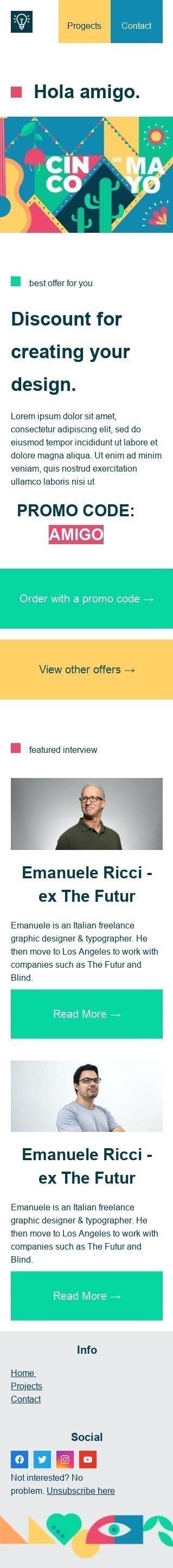 Шаблон письма к празднику Синко де Майо «Друг» для индустрии «Бизнес» мобильный вид