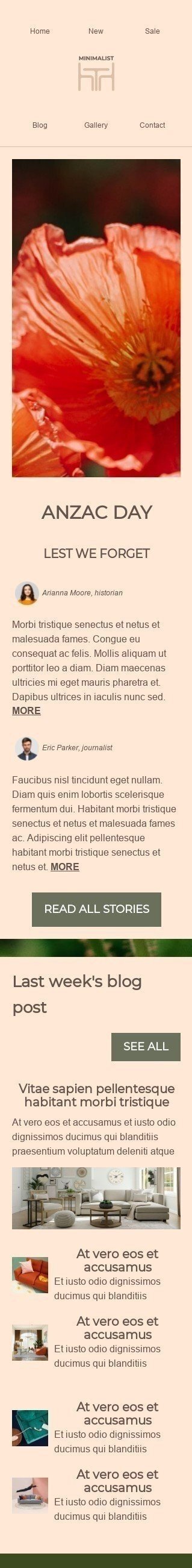 Шаблон письма к празднику День Анзак «Чтобы мы не забыли» для индустрии «Мебель, Интерьер, Декор» мобильный вид