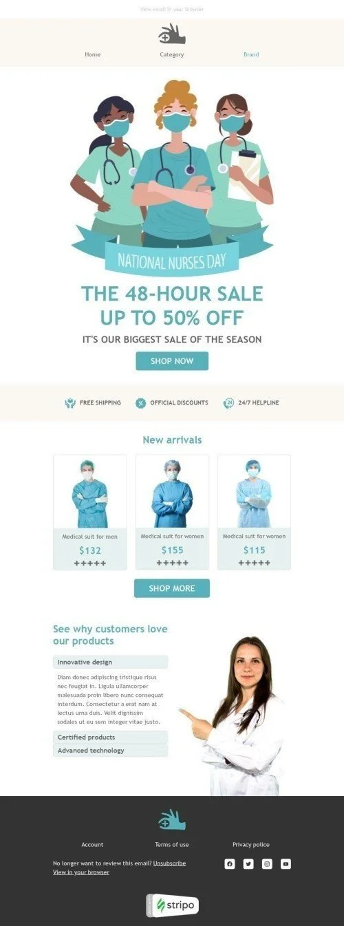 International Nurses Day Email Template "Medical suit" for Health and Wellness industry