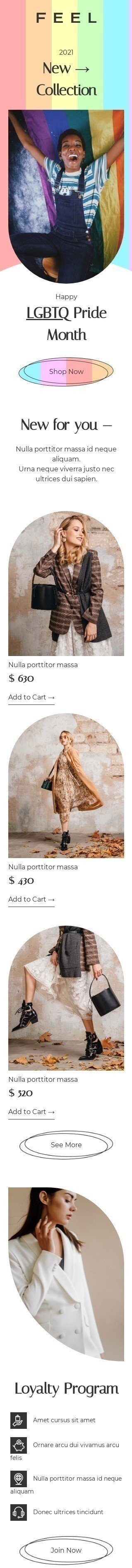 Шаблон листа до свята Місяць історії ЛГБТ «Нове для вас» для індустрії «Мода» мобільний вигляд