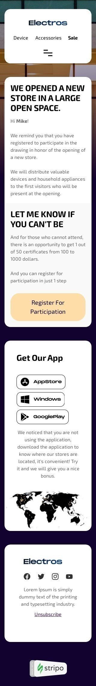 Modelo de E-mail de «Participação Urgente» de Lembrete de evento para a indústria de Comércio eletrônico Visualização de dispositivo móvel