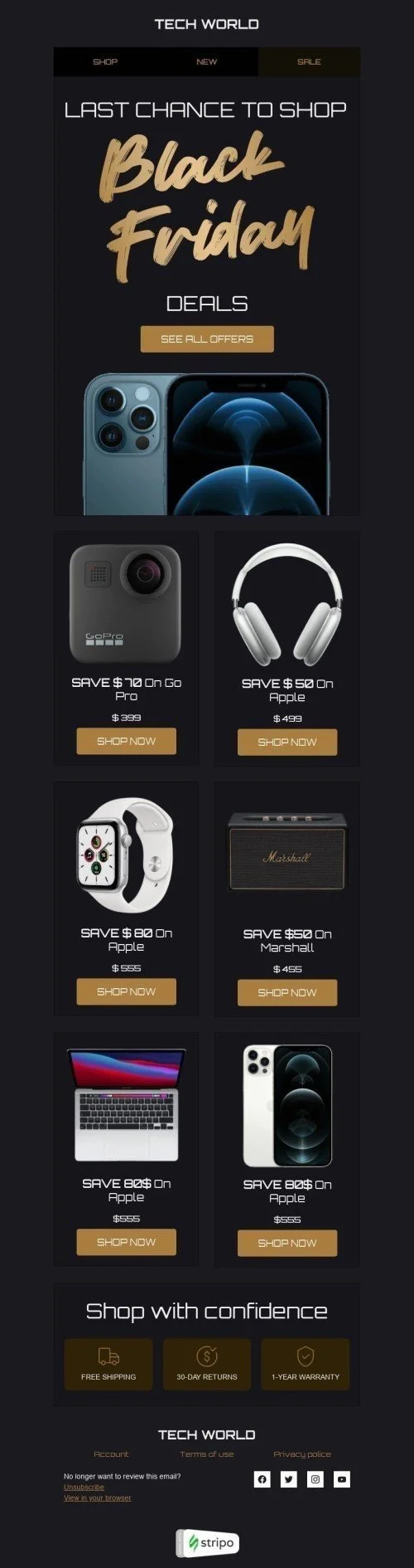 Black Friday Email Template "Last chance" for Gadgets industry