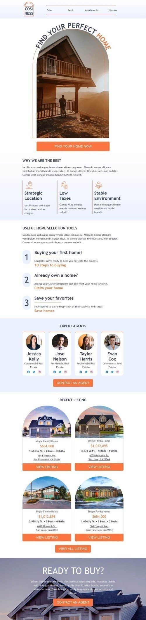 Promo Email Template «Ready to buy?» for Real Estate industrydesktop view